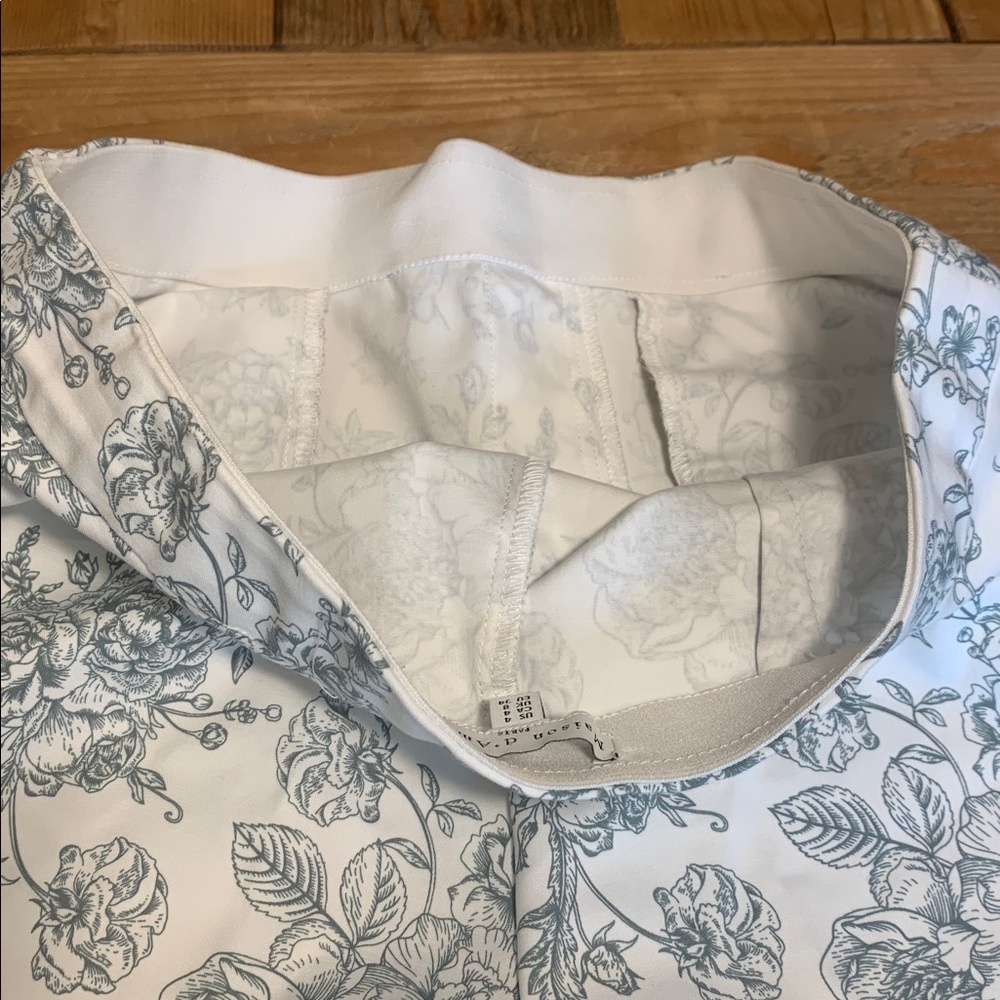 Madison d'Amelie Paris Women's NWT Floral Toile Pants Sz 4 PullOn Elastic Waist - Picture 10 of 15